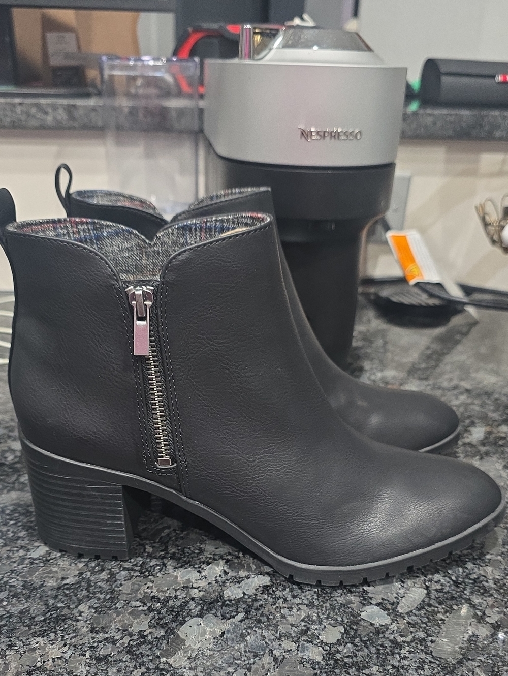 Life Stride Black Side-Zip Ankle Booties